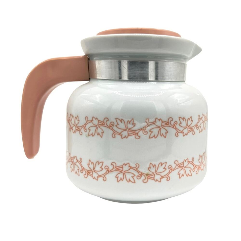 MCM Porcelain Carafe Teapot Coffee Pozanni Brazil Pink Flowers 4 Cup